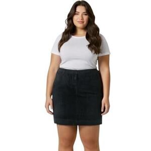 Theory Kinsey Washed Black Denim Mini Skirt size 12